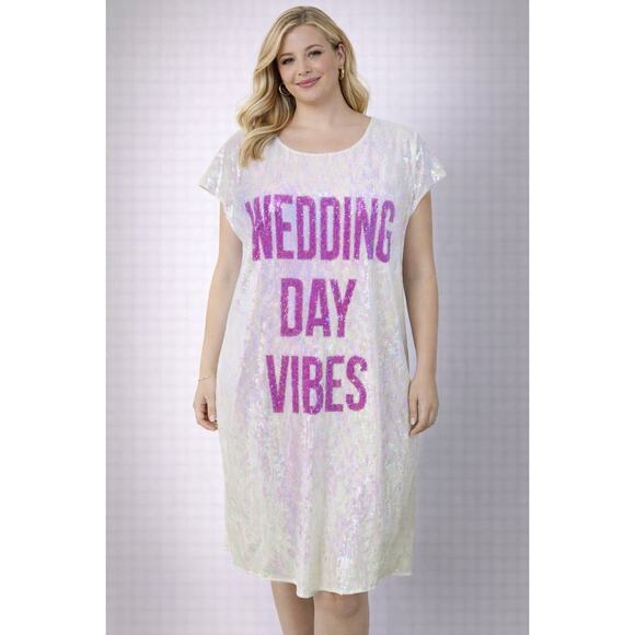 Hayley Paige Occasions Dresses & Skirts - Hayley Paige Sequin Wedding Day Vibes Dress Shower Bachelorette Party XL￼